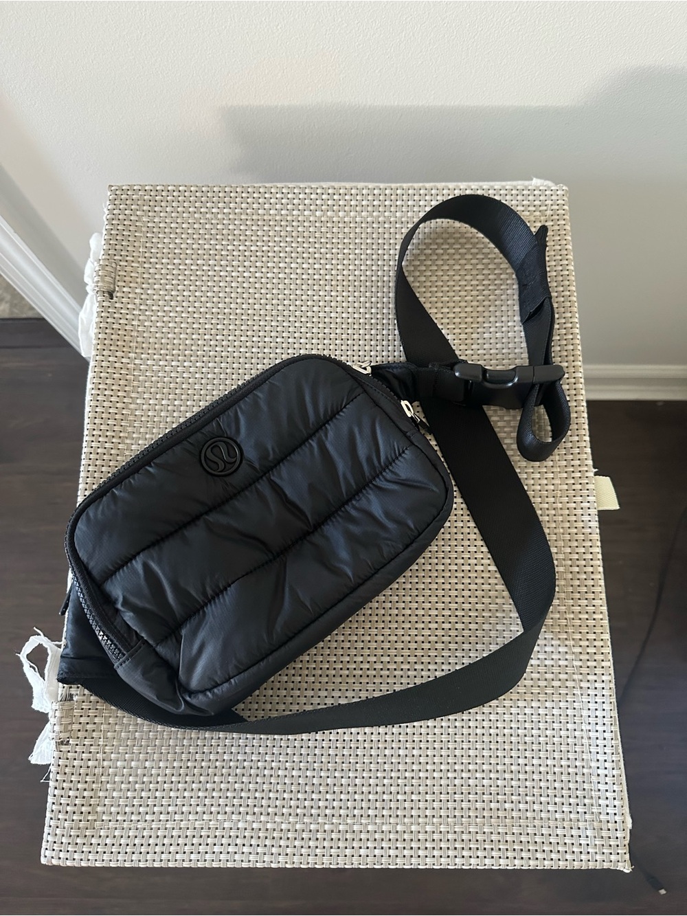 lululemon athletica Large Black Quilted Crossbody Belt Bag